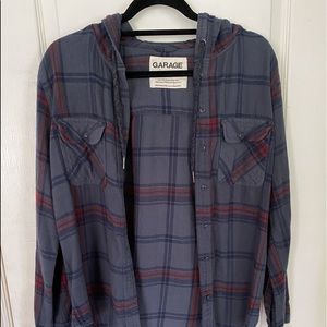 Garage boyfriend hooded flannel